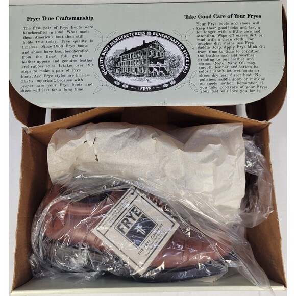 Frye Perth Brown Distressed Leather Oxford Dress Shoes Men's 7.5 84425 NOS W Box - Picture 13 of 14